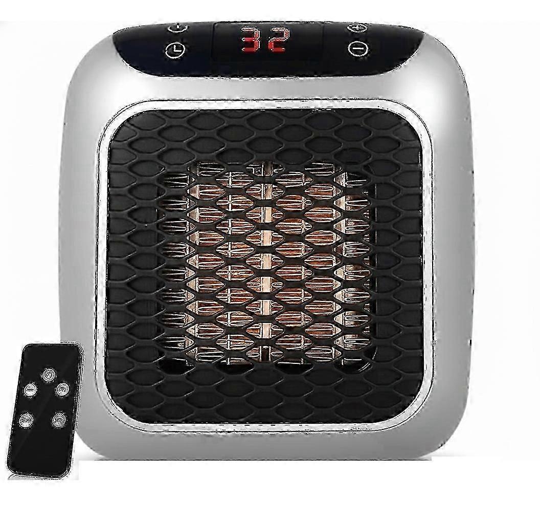 Plug-In Space Heater with Remote and Timer, Compact Wall Socket Heating Device 26-27