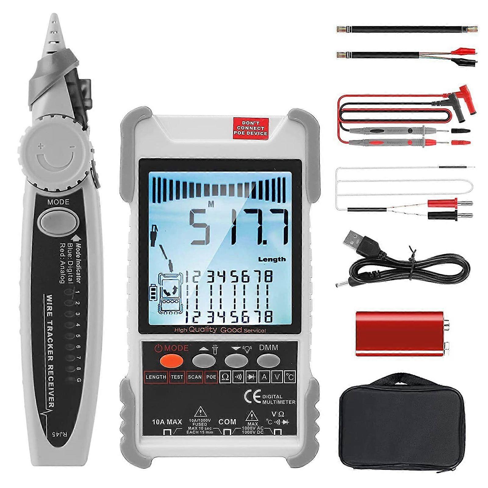 Ethernet Wire Tracer Digital Multimeter Network Cable Tester Multifunction New