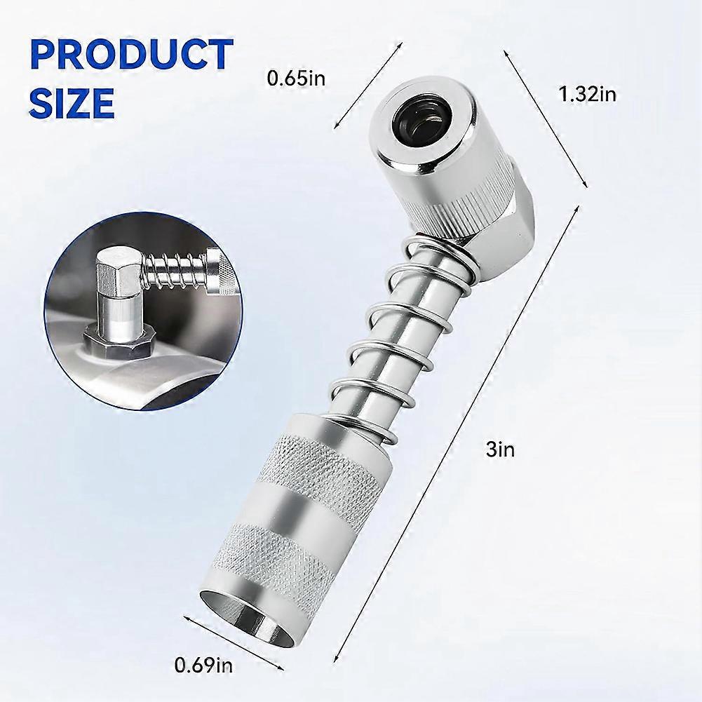 Grease Gun Coupler Kit,90 Degree Adapter Grease Neddle Dispenser,Grease Gun Hose,Grease Gun Needle Nozzle Tips