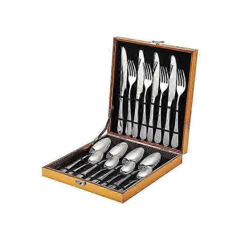 24-Piece Premium Stainless Steel Tableware Set