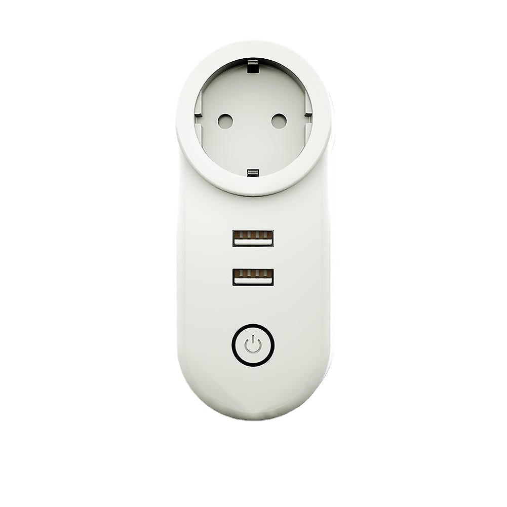 Eu Dual Usb Smart Wifi Socket Plug Smartthings App Remote Control Echo Plus Voice Control Work With Alexa Google Home