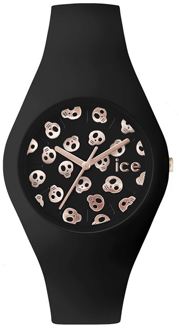 Ice skull Quartz Analog Unisex Watch with Silicone ICE.SK Bracelet. Bk. U.S.15