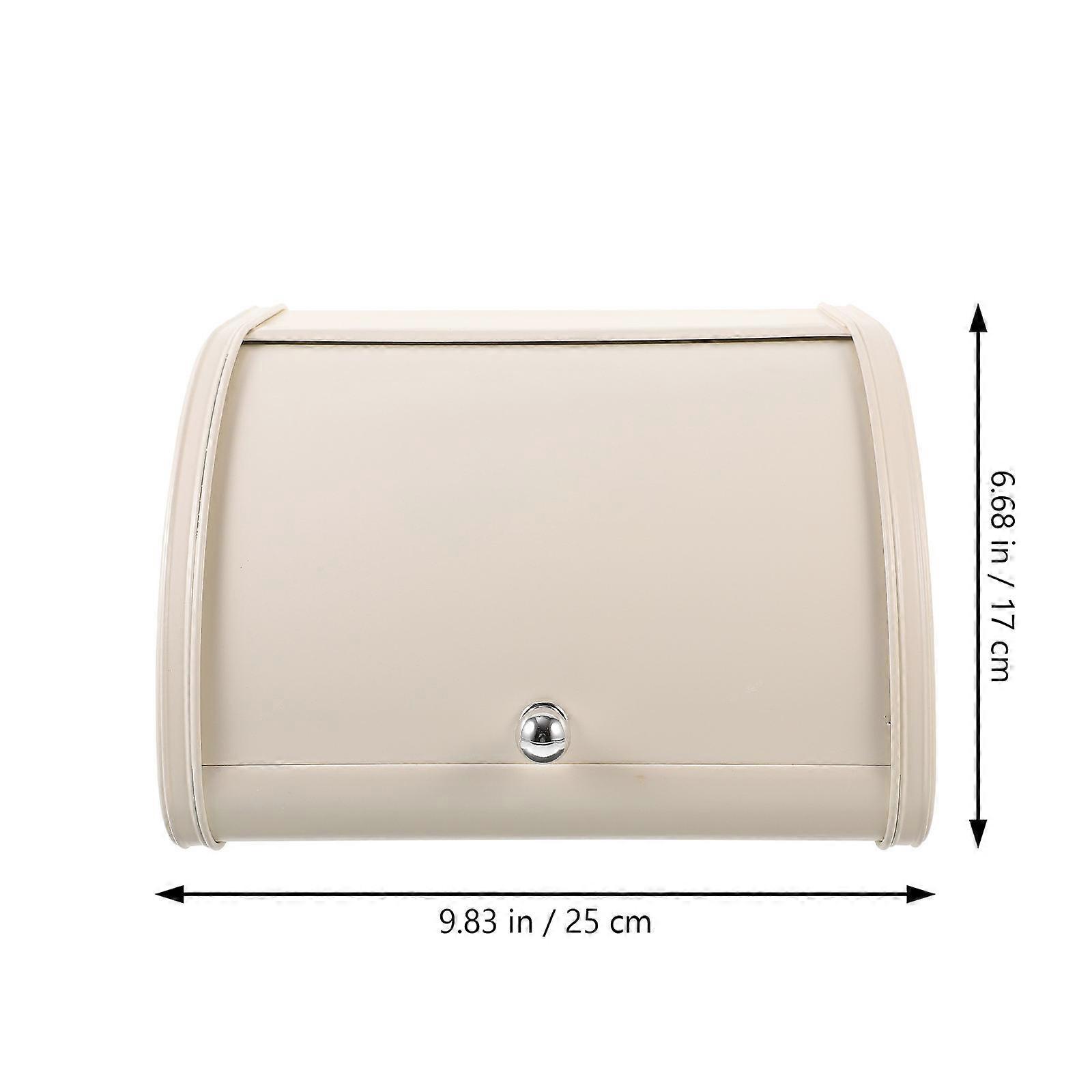 White Bread Box Metal Bread Bin for Kitchen Storage Container