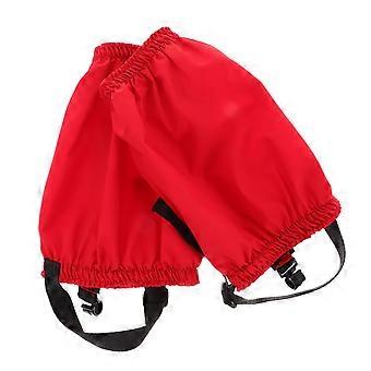 Waterproof Hiking Gaiters for Boots, Adjustable Breathable Leg Protection for Snow and Mud, Red