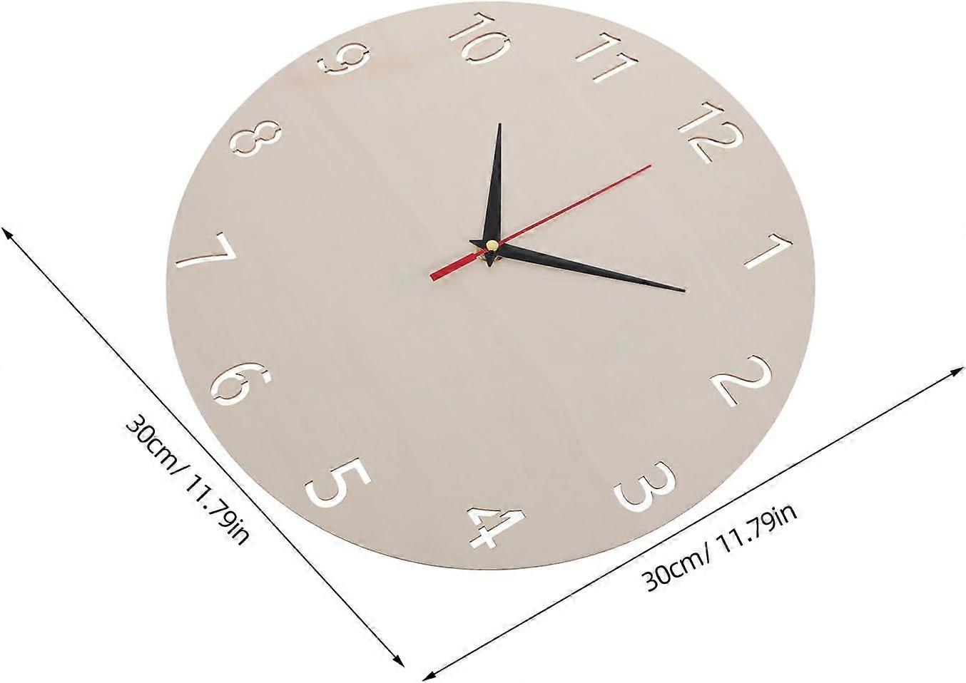 2 Set 30cm Blank Wooden Clock Dial Face Replacement