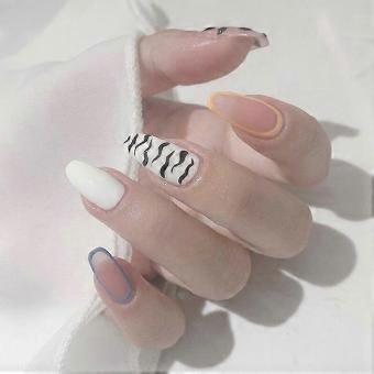 24pcs Acrylic False Nails with Glue