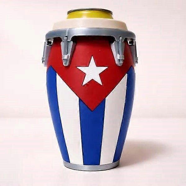 Puerto Rico Flag Conga Drum Can Cooler