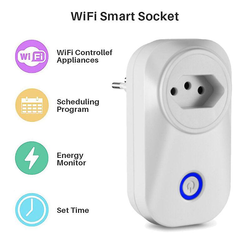 Smart Wifi Socket Wireless Remote Control Voice Control Smart Power Socket With Power Monitor
