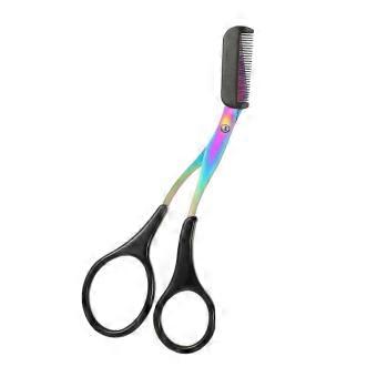 Eyebrow Trimming Scissors Stainless Steel with Comb, Precision Grooming for Men and Women
