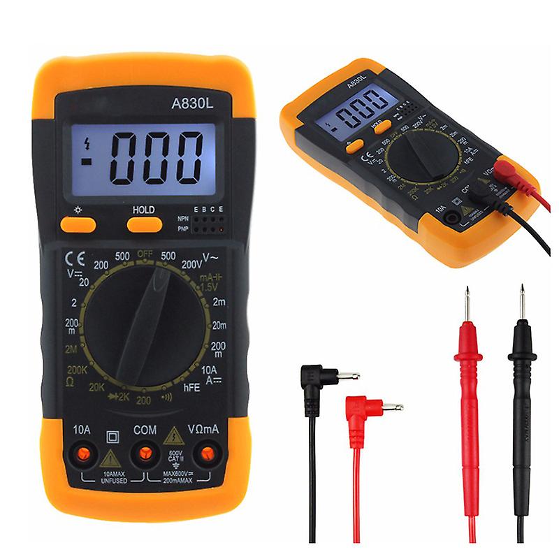 A830L LCD Digital Multimeter AC/DC Ammeter Voltmeter Tester Meter with Backlight