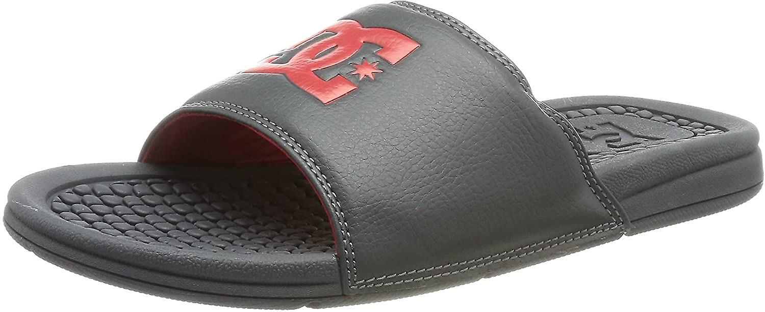 DC Bolsa Grey Red Mens Sliders Flip Flop