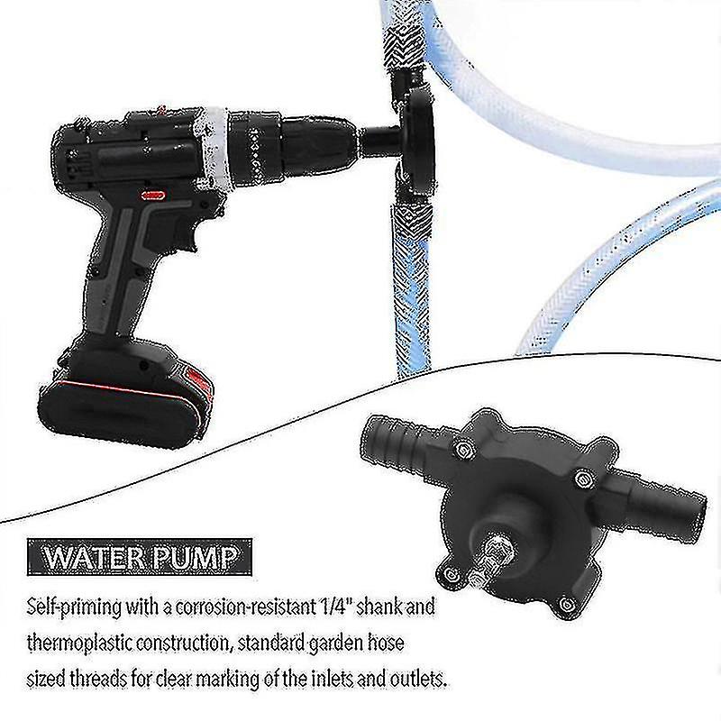 Pompe à Main Pour Perceuse Électrique - Pompe Auto-Amorçante Pour Eau, Huile, Liquides (Transfert, Drainage) - 3
