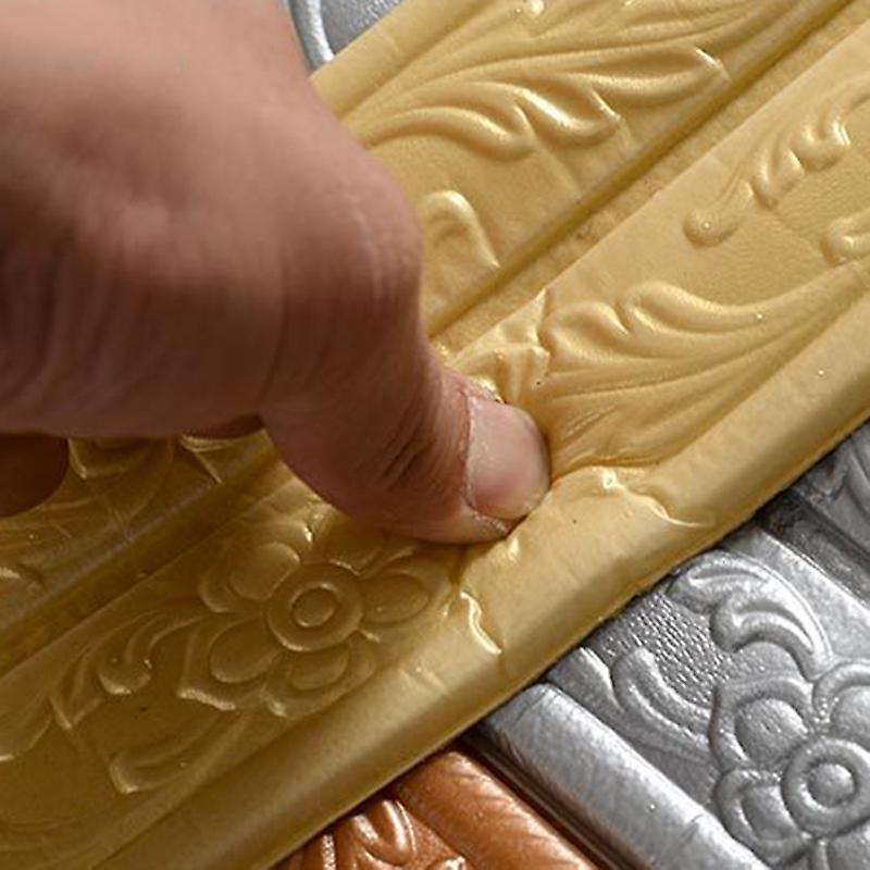 3D Pattern Waistline Baseboard Wall Trim Line Stickers Decoration Self Adhesive Wall Edge Waterproof