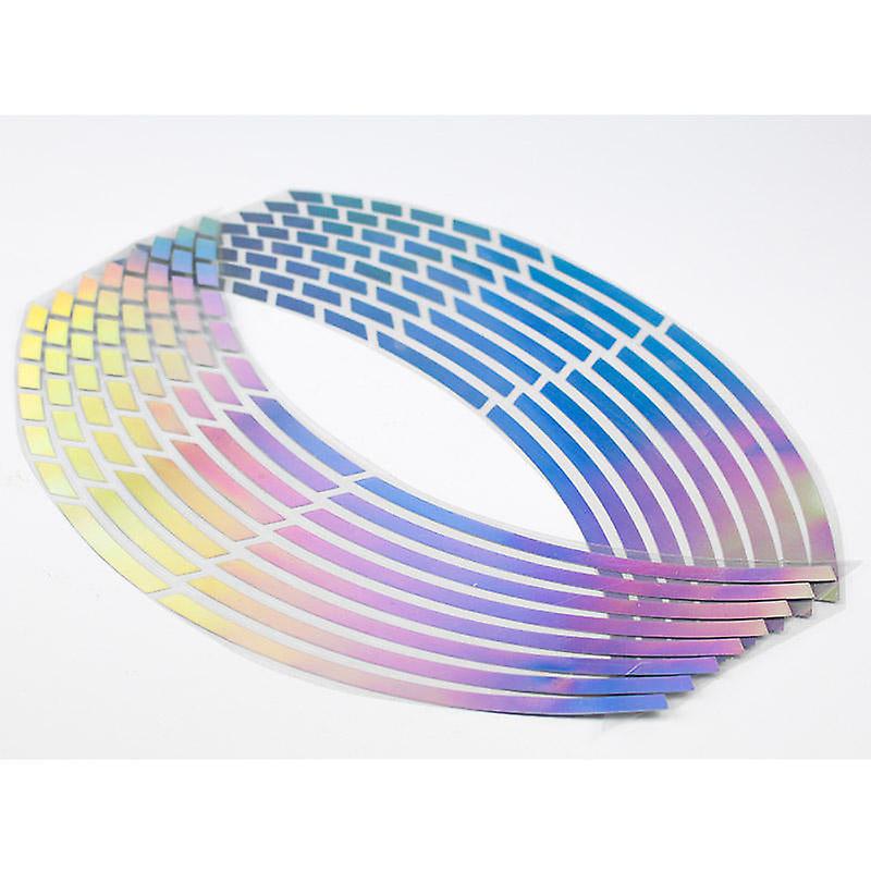 16Pcs Reflective Tyre Strips Tape For 17-18 Inch Car, Motorcycle, Bike Wheels - Rim Styling Stickers