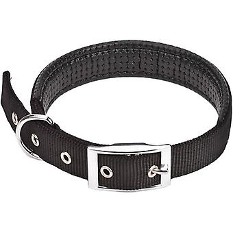 Dog Collar,Comfy Dog Collar Adjustable Dog Collar with Easy Buckle Strong Nylon Padded Puppy Dog Pet Collar,Neck 12"-24" (S (Neck 30-40cm), Black)