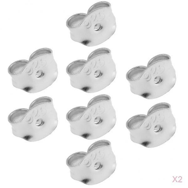 16 Pieces 925 Replacement Earring Backs Stoppers for Ear Studs DIY Crafts