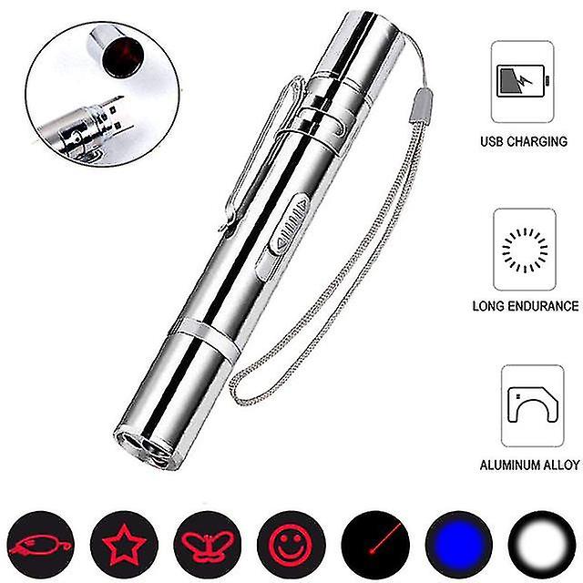 Pet Laser Pointer For Cat Laser Toy Usb Rechargeable Red Dot Laser Light Funny Cat Chaser Stick Interactive Laser Pen Pointer