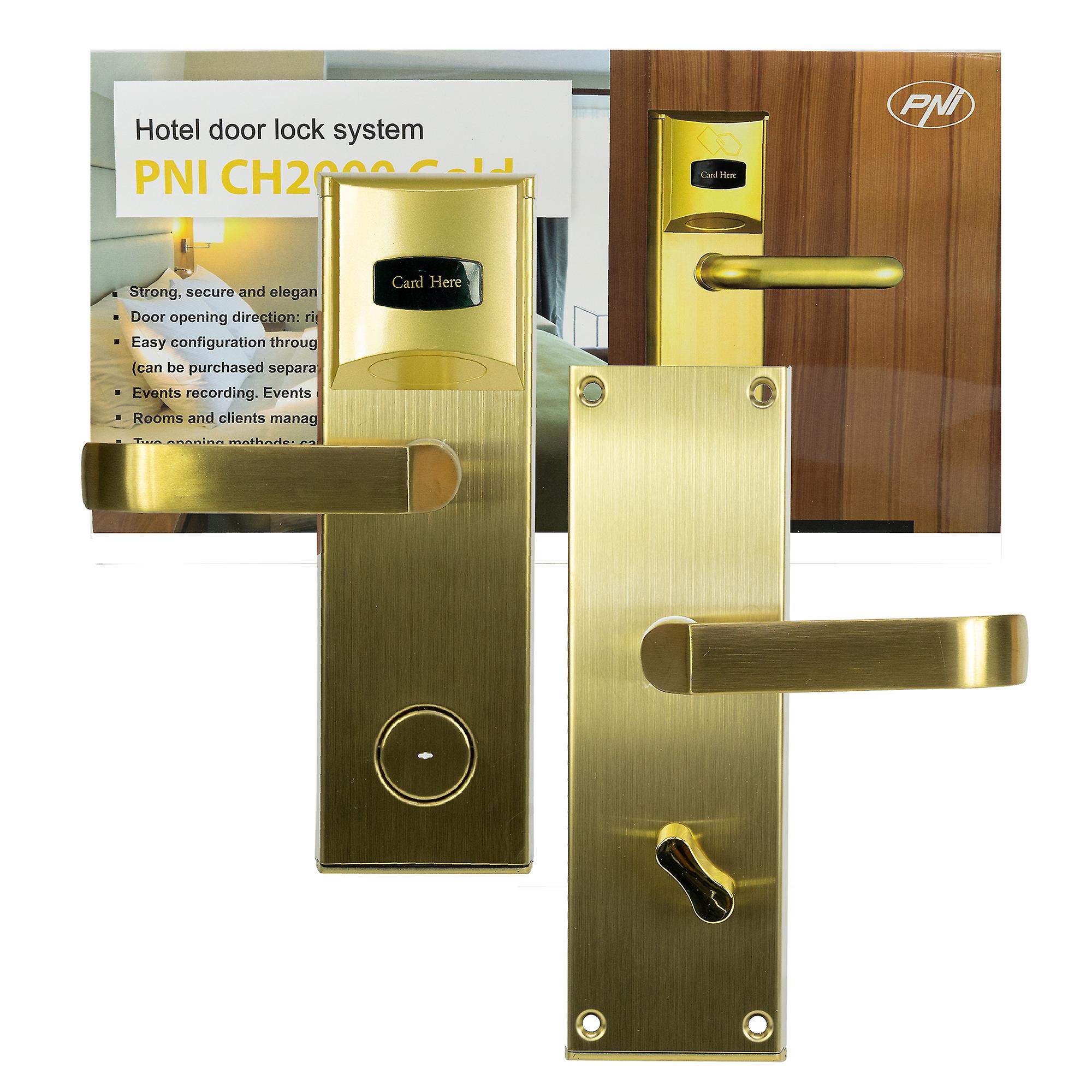 Yala hotel access control PNI CH2000L Gold with card reader on the left side