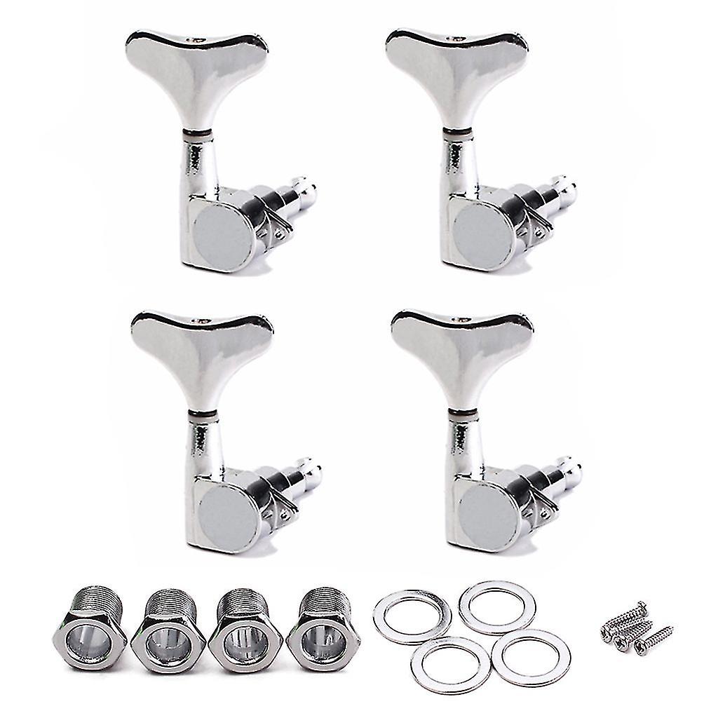 4r Electric Bass Guitar Tuners Machine Heads Bass Guitar Tuning Pegs Tuning Keys Buttons Chrome Gui