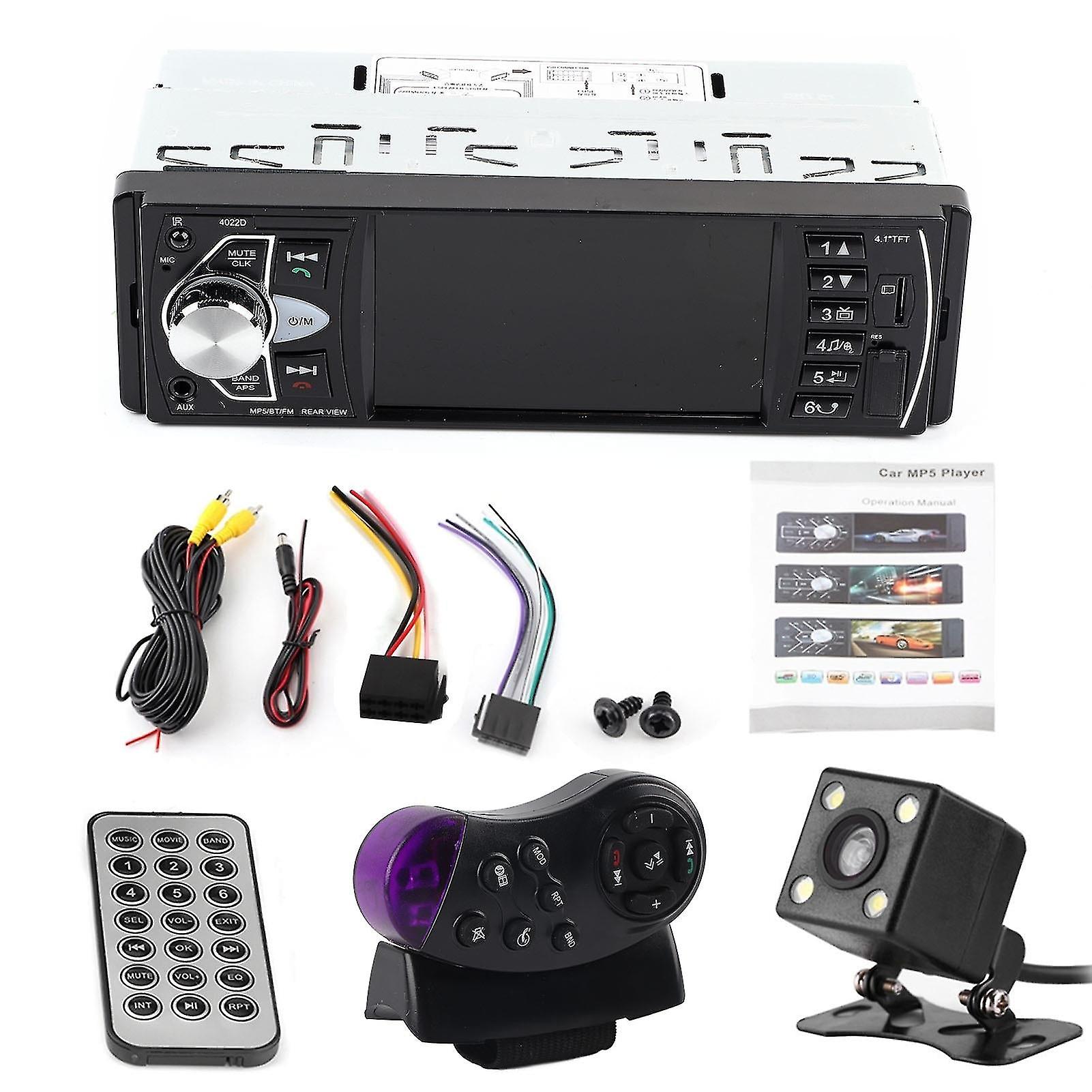 4.1 Inch Hd Bluetooth Handsfree Car Mp5 Player Video Playback Fm Radio Aux Memory Card Usb Remote Control(with Camera)