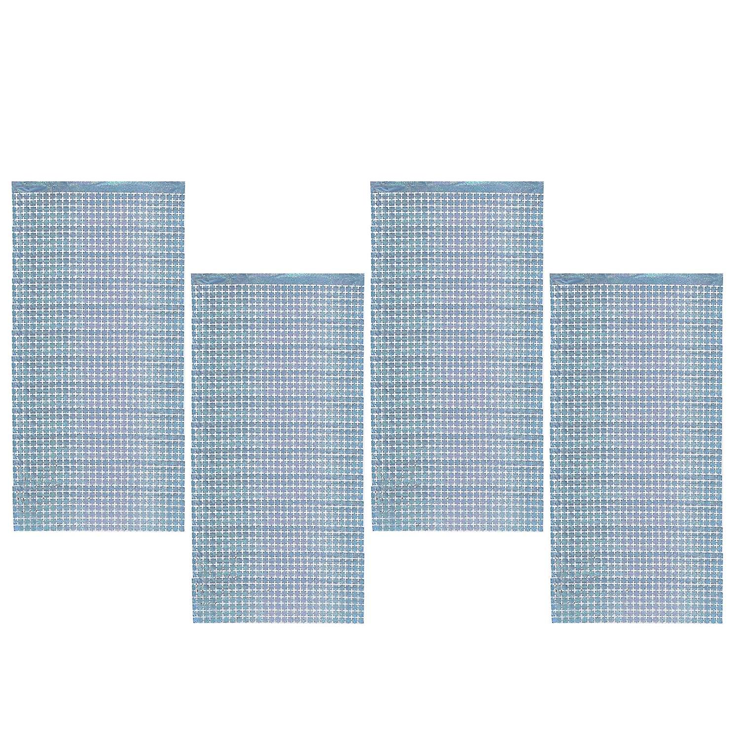 4Pcs Foil Fringe Rideau Métallique Creux Croix Rectangle Auto-adhésif Disco Thème Fête d’anniversair