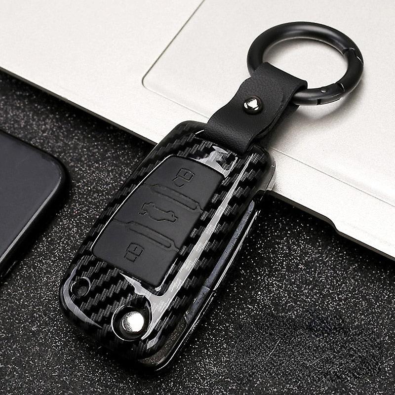 Abs Carbon Fiber Silicone Car Key Cover Protector Case For A3 A4 A5 C5 C6 8l 8p B6 B7 B8 C6 Rs3 Q3 Q7 Tt 8l 8v S3 Keychain