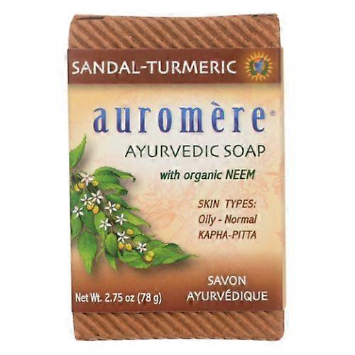 Auromere Ayurvedic Soap, Sandal-Turmeric 2.75 Oz (Case of 3) (Pack of 6)