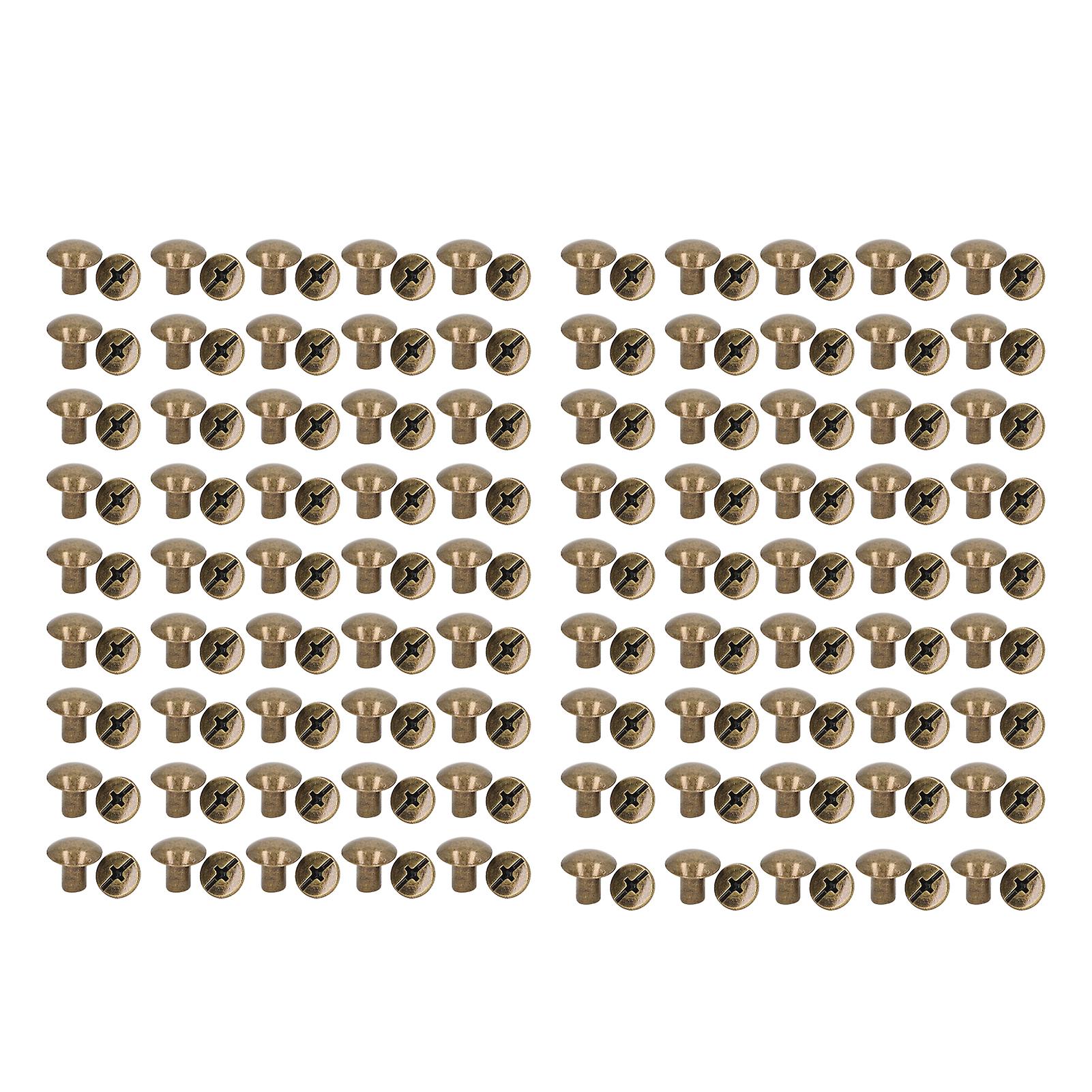 90 Sets Book Binding Screw 10x9.5mm Eco Friendly DIY Leather Binding Screws Assorted Kit Electroplating Leather Rivet Kit Bronze