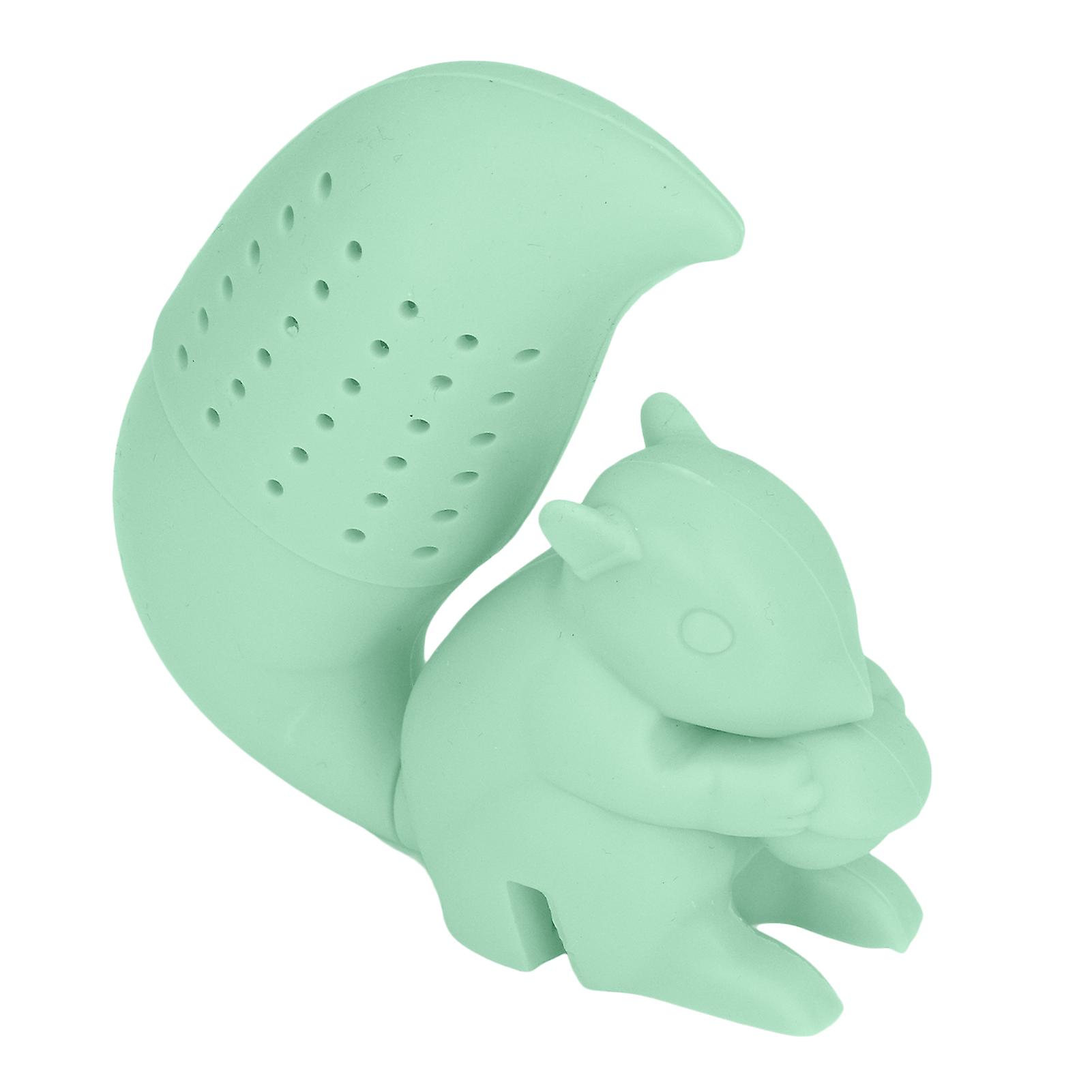 Food Grade Silicone Squirrel Tea Strainer, Cute Squirrel Tea Filter, Green