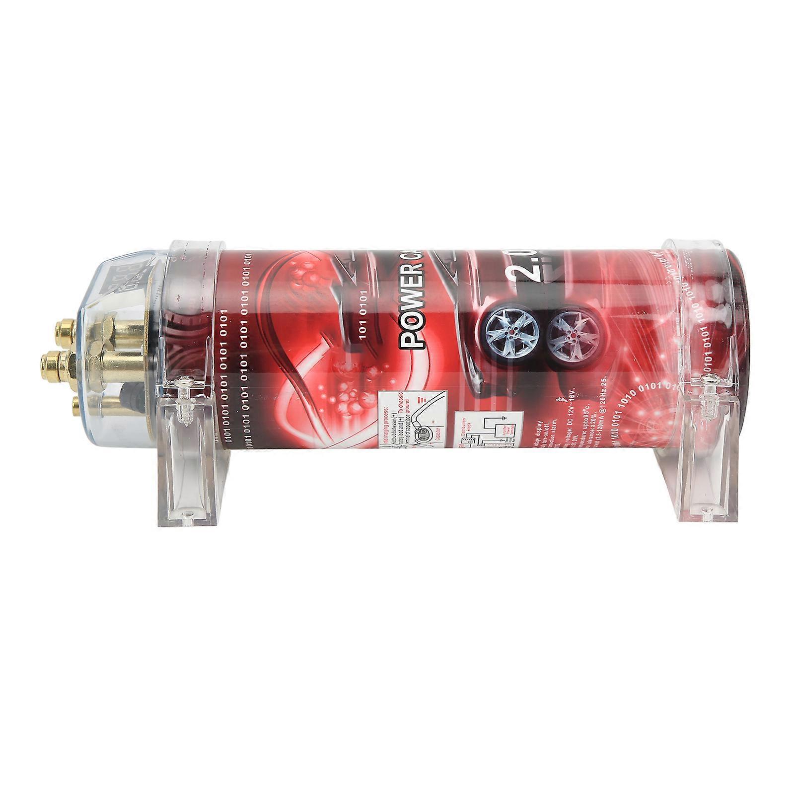 2 Farad Car Capacitor Digital Audio System Power Capacitor with Voltage Display Audible Warning