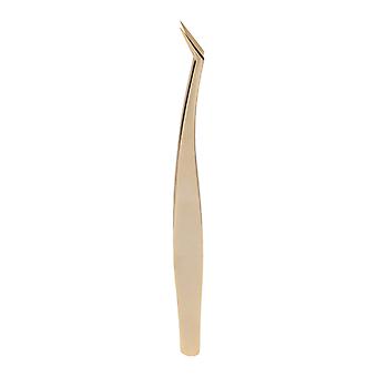 Wimperverlenging Pincet Rvs Precisie Sterke Hardheid Professionele Wimperpincet Gouden Korte Gebogen Pincet
