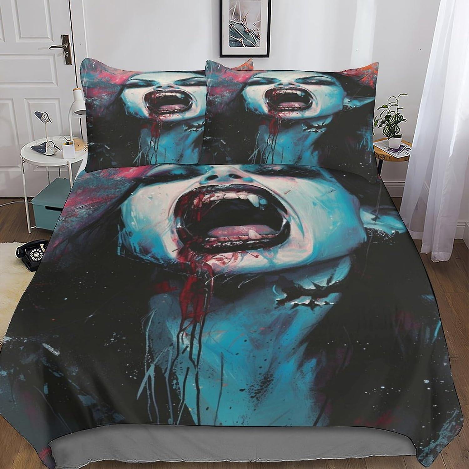 DSJackson The Vampire Diaries Premium Duvet Cover Set with Hidden Zipper Closure - Microfiber Movies Bedding Set with 3D Print And Pillowcases - Perfe