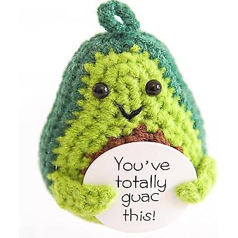 Emotional Support, 3.15 Inch Positive Pineapple Handmade Cute Knitted Crochet Doll (Green)