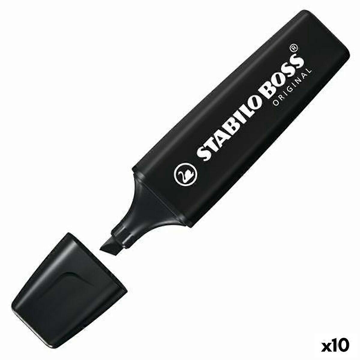 Highlighter Stabilo Nature Colors Black (10 Units)