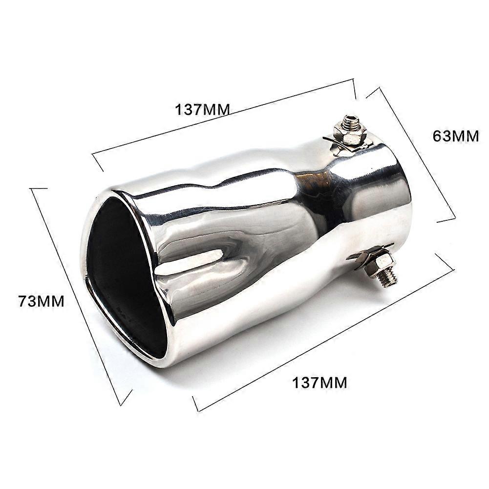Universal Car Exhaust Muffler Tip Round Stainless Steel Car Tail Rear Chrome Round Exhaust Pipe Tail Muffler Tip Pipe Silencer