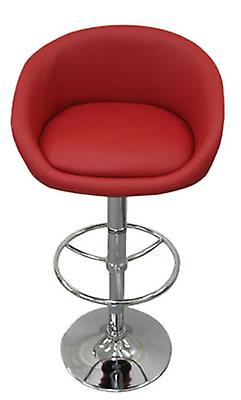 Cuper Red Faux Leather Breakfast Bar Stool Height Adjustable.
