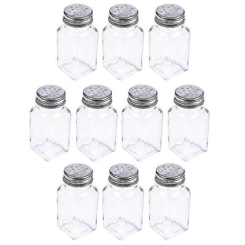 10pcs Kitchen utensils,  Square Glass Spice Jars