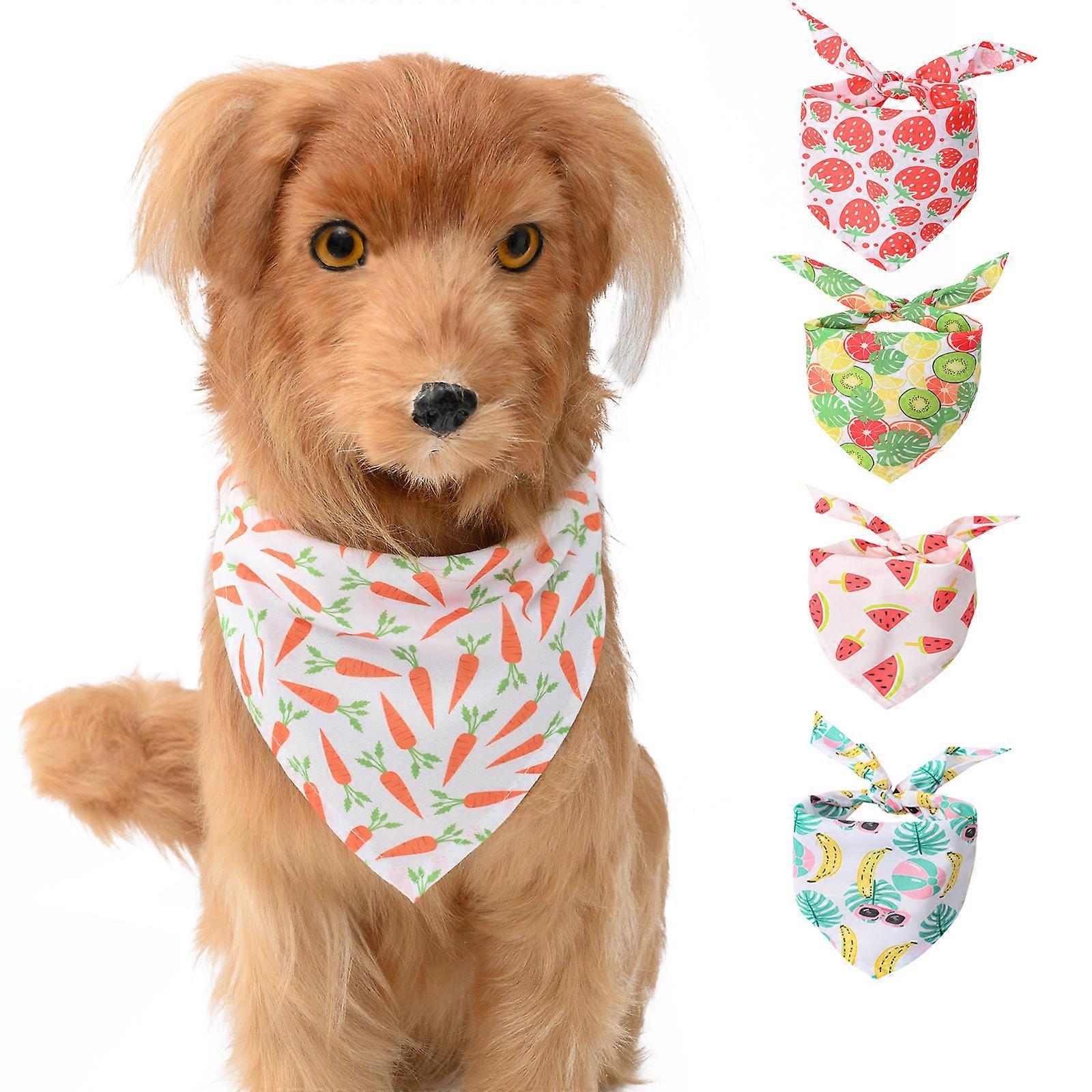 5 Piece Pet Summer Triangle Towel (Fruit Style), Kitten Collar Pet Co