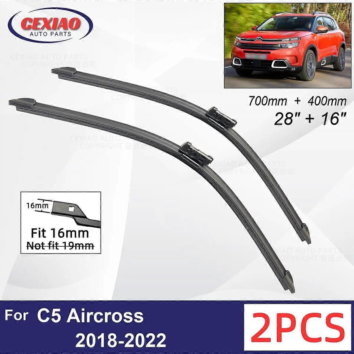 Car Wiper For Citroen C5 Aircross 2018~Front Wiper Blades Soft Rubber Windscreen Wipers Auto Windshield 28" 16" 700mm 400mm FN9U4962