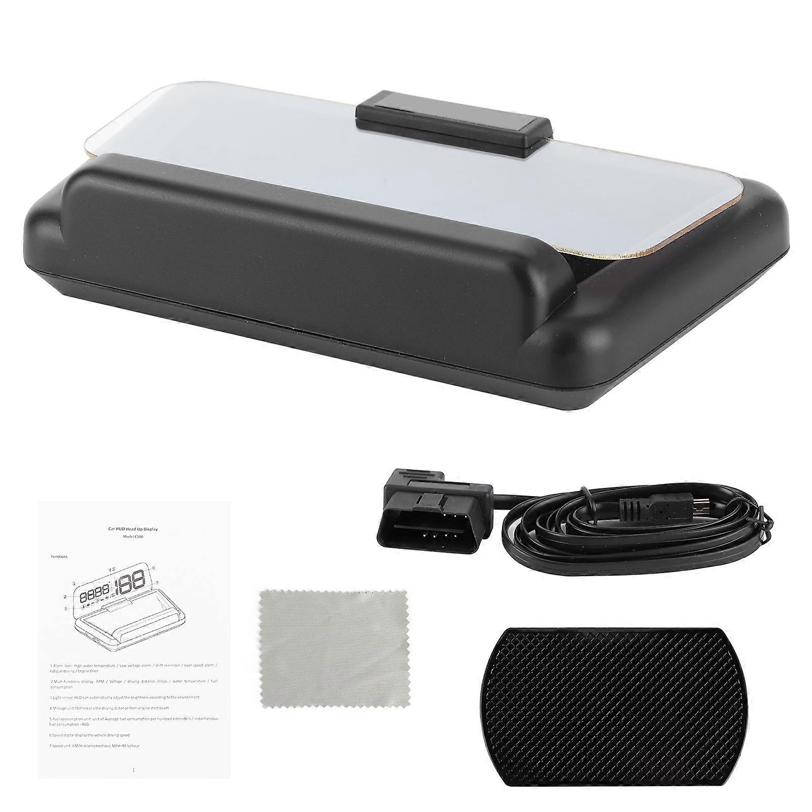 Car HUD with Mirror Refilection Auto Speed Water Temperature Voltage Meter C500 NO.44817