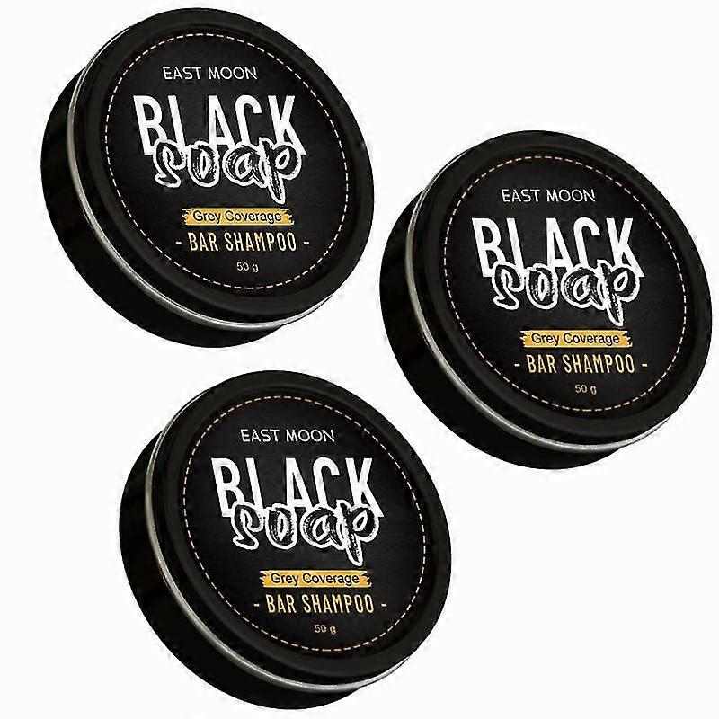 3x Herren Graue Abdeckung Bar Shampoo Haar Verdunkelung Schwarze Seife Für Graue Haarabdeckung