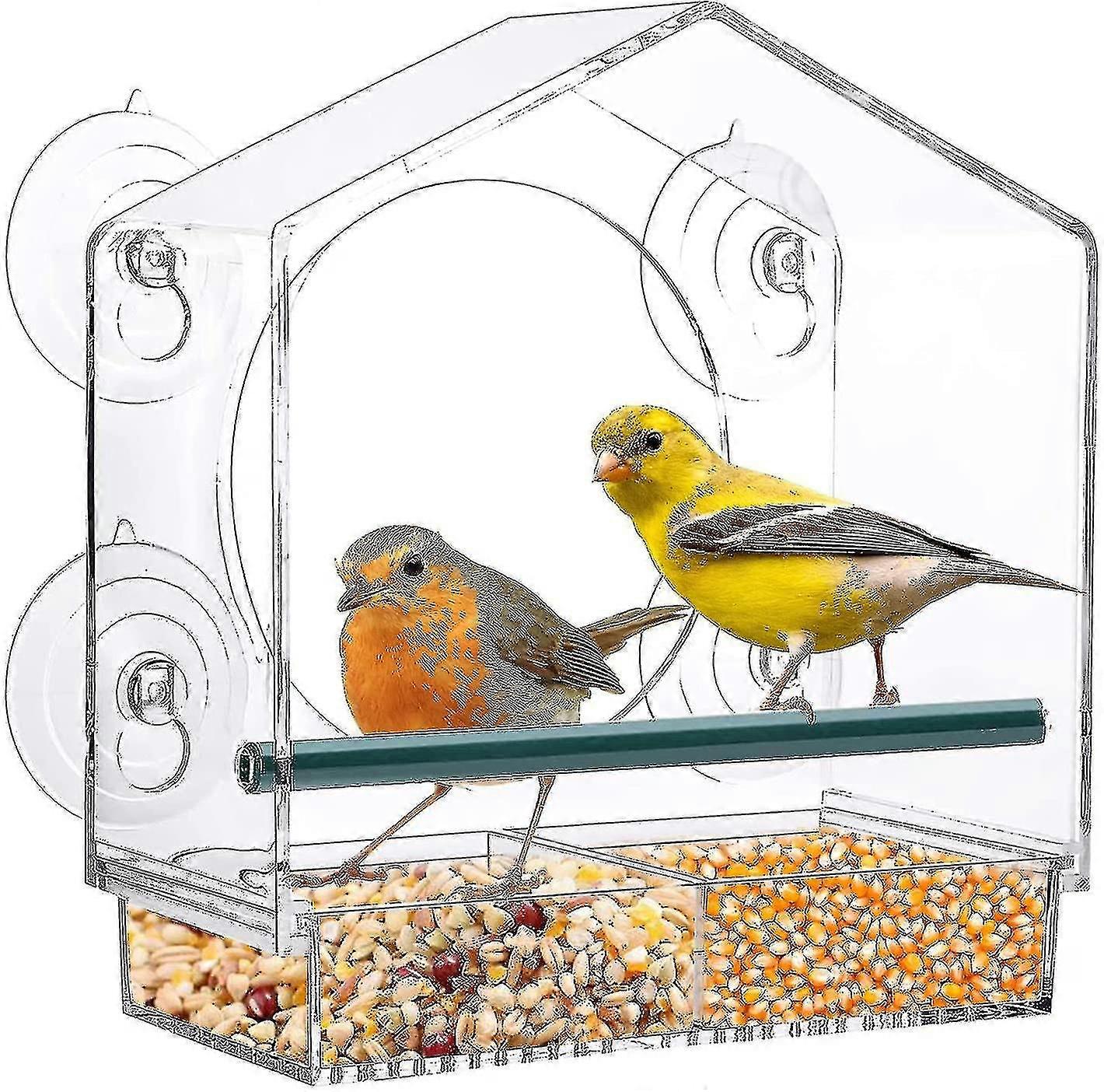 Strong Suction Window Bird Feeder House Large Capacity Window Bird Feeder