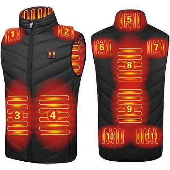 Gilet riscaldato per uomini e donne, giubbotti riscaldanti elettrici USB con 11 aree riscaldate, cappotto giacca