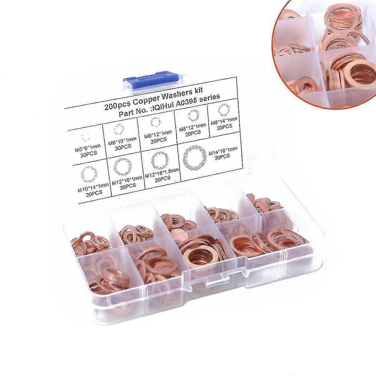 200Pcs guarnizione in rame rondella piatta rotonda 1mm1.5mm spessore guarnizione in rame rosso guarnizione in rame