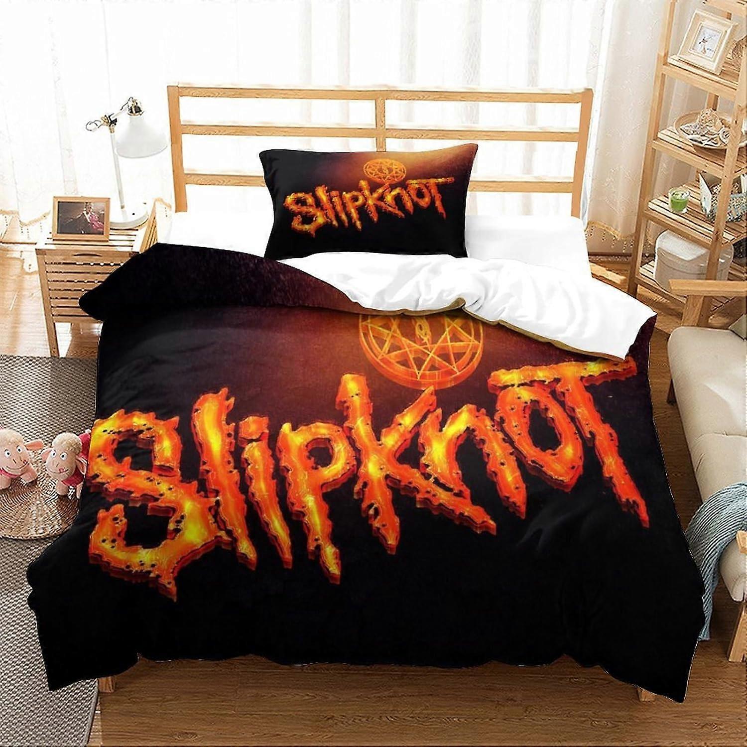 Poszwa na kołdrę Slipknot 3D Rock Band Zestaw pościeli Dziewczyny Chłopcy Poszwa na kołdrę dla dzieci 2 szt Miękka pościel z mikrofibry Poszewka na kołdrę