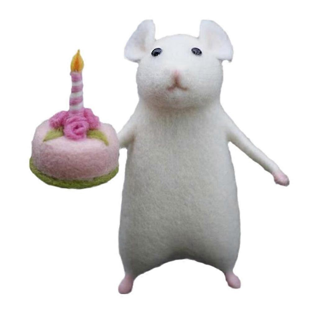 2PCS Halloween Mouse Handmade Wool Felt Christmas Mouse Ornament Needle Felted Pumpkins Animals Dec