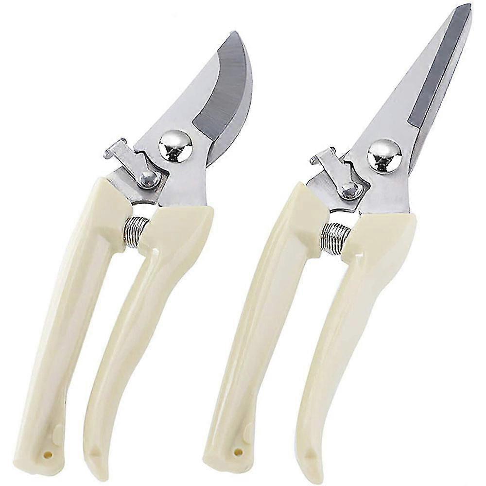 Garden Pruning Shears Set-2 Pack,1 Pruner+1 Straight Blade Scissors