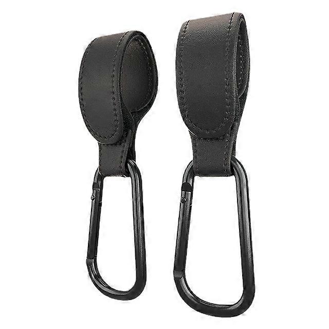 1/2pcs Portable PU Leather Baby Stroller Hook Hanger Pram Hook Carabiner Cart Organizer Clip Stroller Hooks Accessories