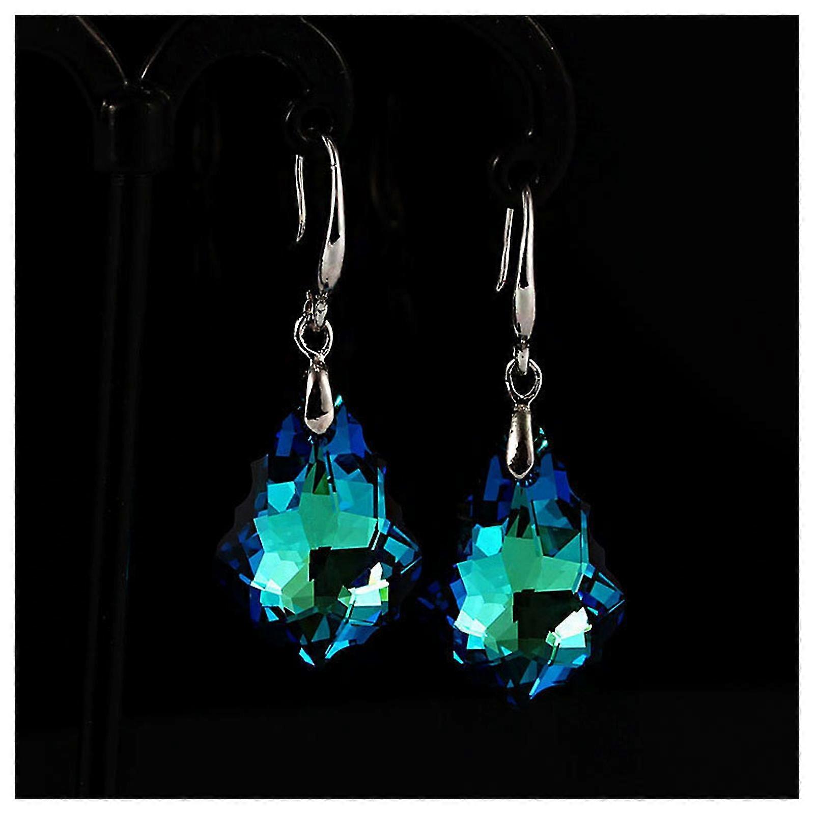 أقراط كريستال ملونة الاحتفاظ بالألوان غير يتلاشى الساحرة لهدية عيد ميلاد عيد الحب