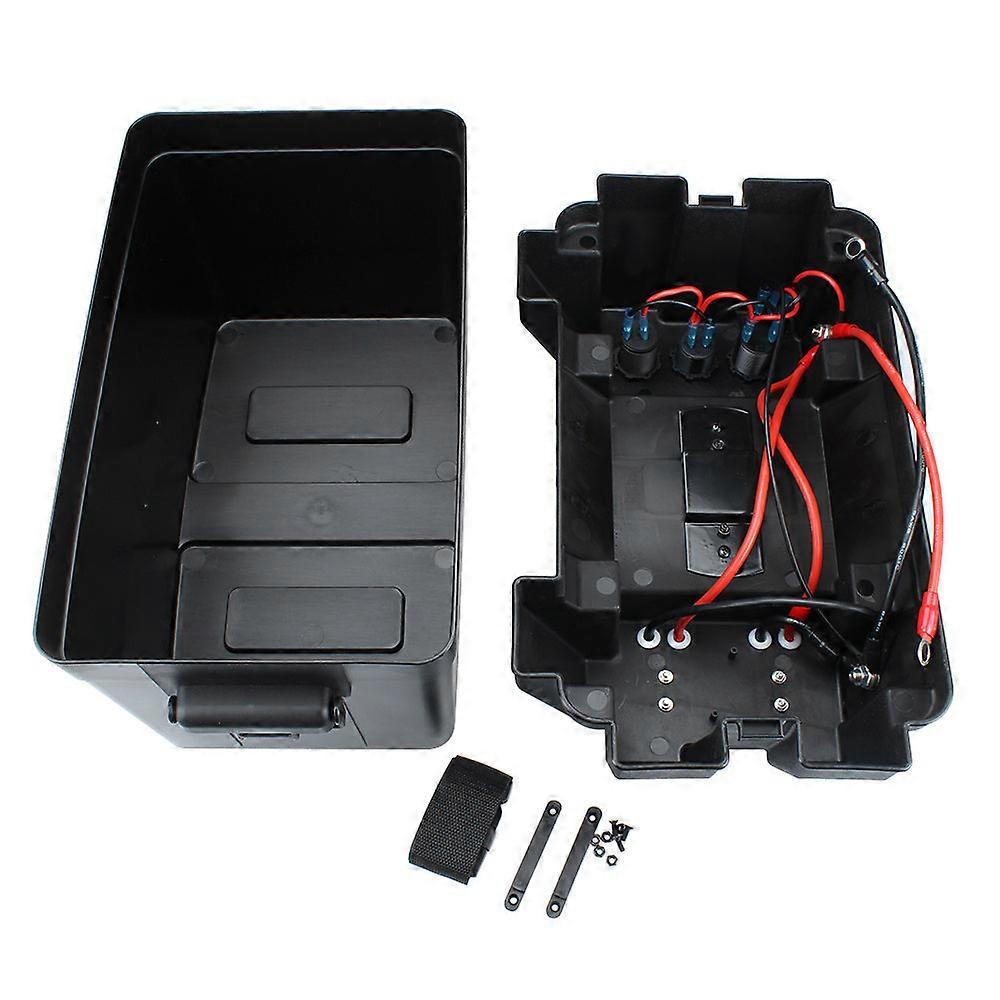 24-27 Group Smart Battery Box With Usb Charger 12v Socket & Voltmeter Automotive Marine Rv Camper Safely Stores
